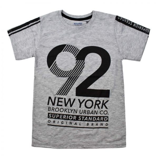 Футболка для хлопчика Maccaboy 9093 з цифрою 92 р.146 сірий 