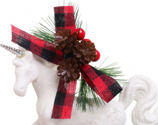 Декоративная подвеска Единорог 14x12x4 см белый LD21021