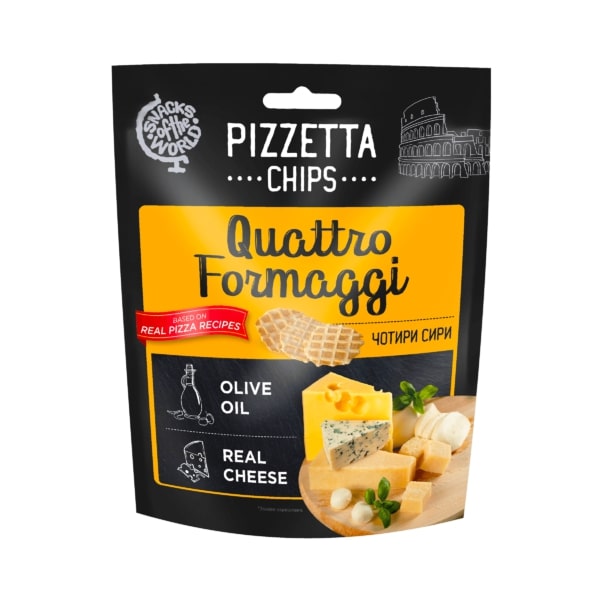 Снеки Snacks of the World Піццета зі смаком «Чотири сири» 170 г