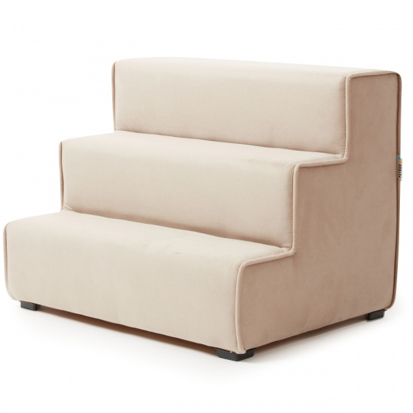 Пандус-ступени с лежанкой PETBED Velor левый 55x42x42 см бежевый