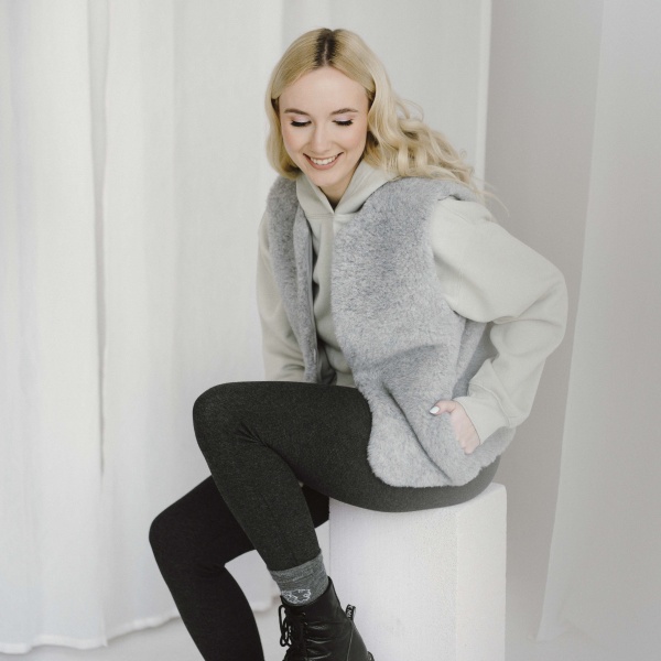 Жилет Flokati Coral р. M/L сірий