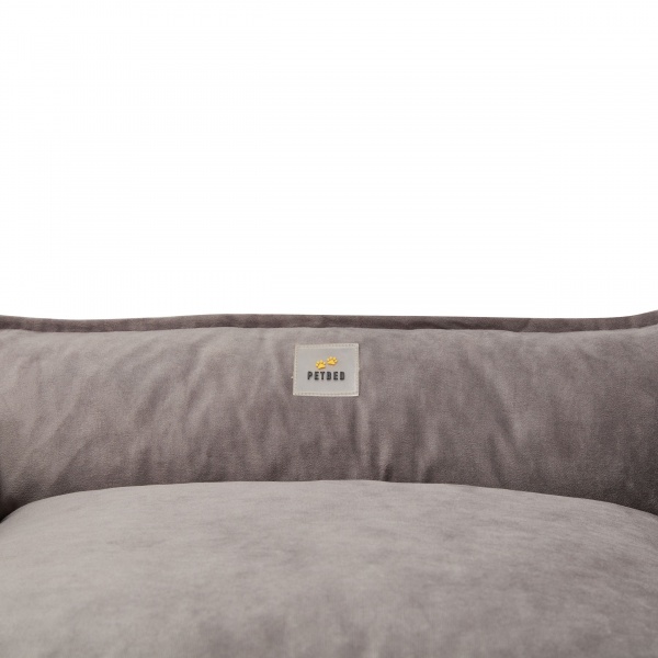 Лежак PETBED Velor Комфорт XL 110x70x27 см темно-серый