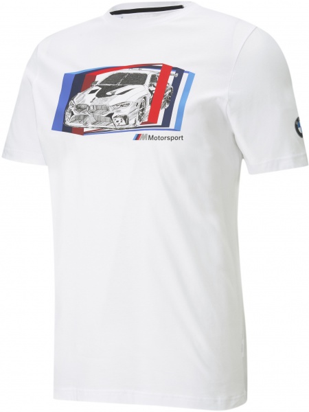 Футболка Puma BMW MMS Car Graphic Tee 59952702 р.M белый