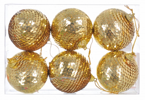 Набор шариков золото B-629363 d60 мм 6 шт./уп. 