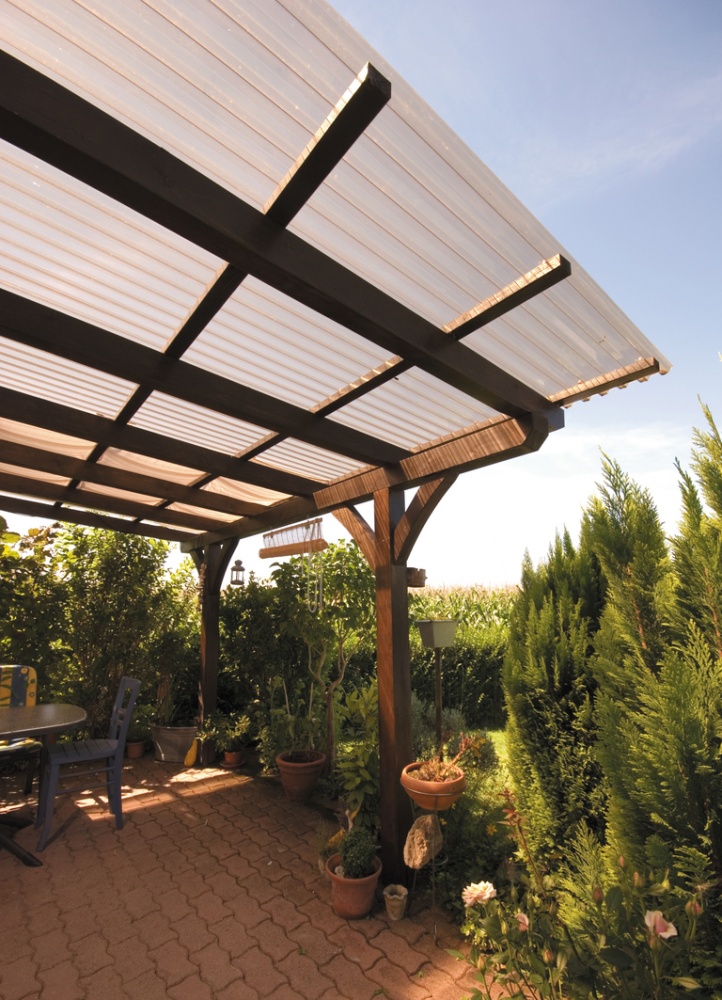 Гофрований монолітний полікарбонат TOMO Plex 1,1x1045x2000 мм трапеція текстурований бронзовий