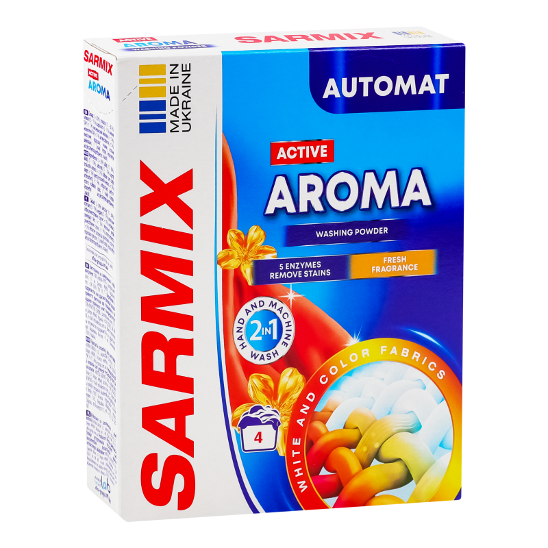 Порошок для машинного та ручного прання SARMIX Active Aroma 0,3 кг