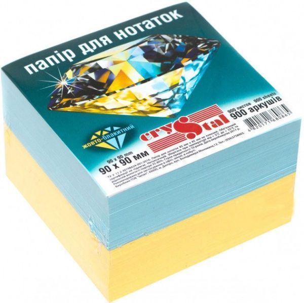 Бумага для заметок 33.14 90x90 мм 900 листов Crystal