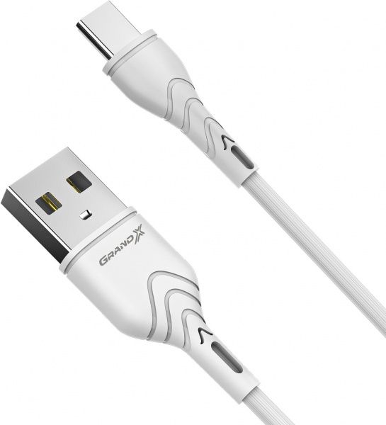 Кабель Grand-X USB-type C 3A Fast Сharge 1 м white (PC-03W) 