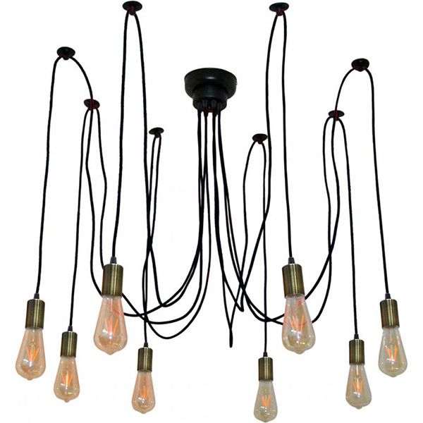 Люстра підвісна Геотон НСБ 02-8х60-959 Павучок-8 8x60 Вт E27 бронза/чорний 