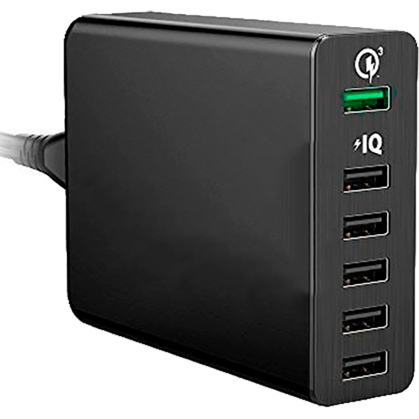 Зарядное устройство Anker PowerPort 6 60W 6-USB PowerlQ QC 3.0 V3 Black A2063L11