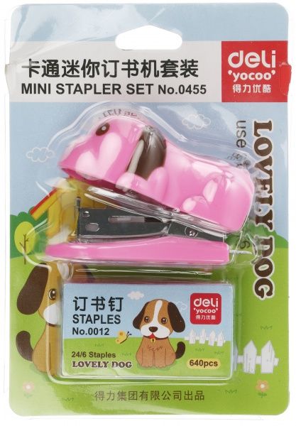 Степлер №24 12 л. + скобы (0455) Deli