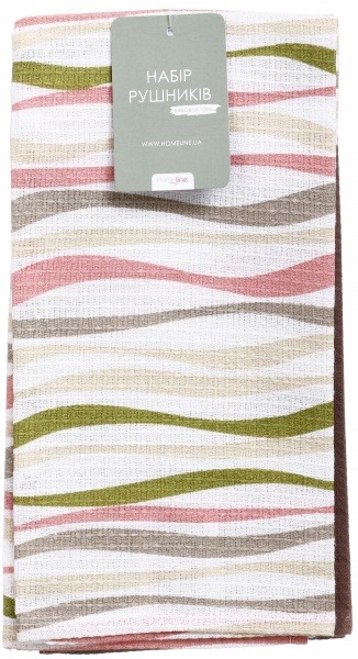 Набор полотенец кухонных вафельных Волна 2 шт. 166266 45x60 см в ассортименте Homeline 