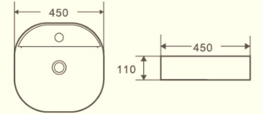 Умывальник Mixxen Lotus на столешню 45х45х11см MXLT0624