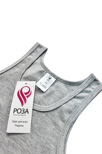 Майка для мальчиков Роза р.128 серый меланж 210414 
