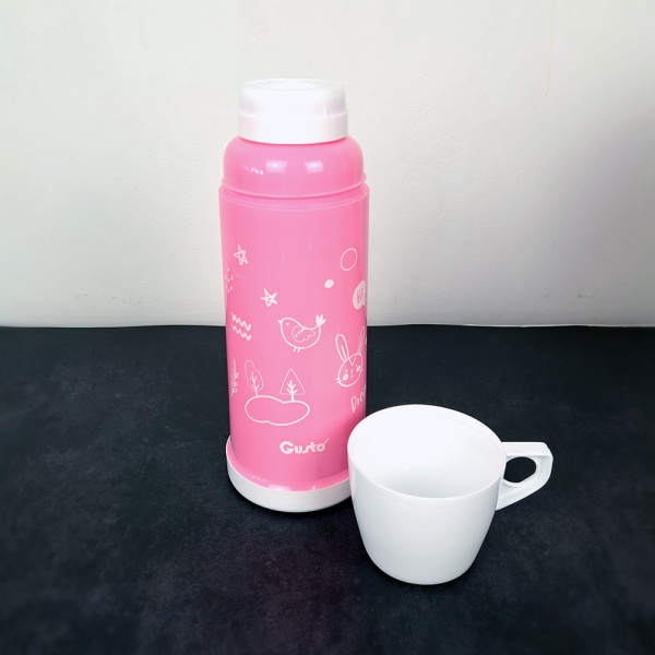 Термос GT118 Вухастики рожевий 450 мл Gusto