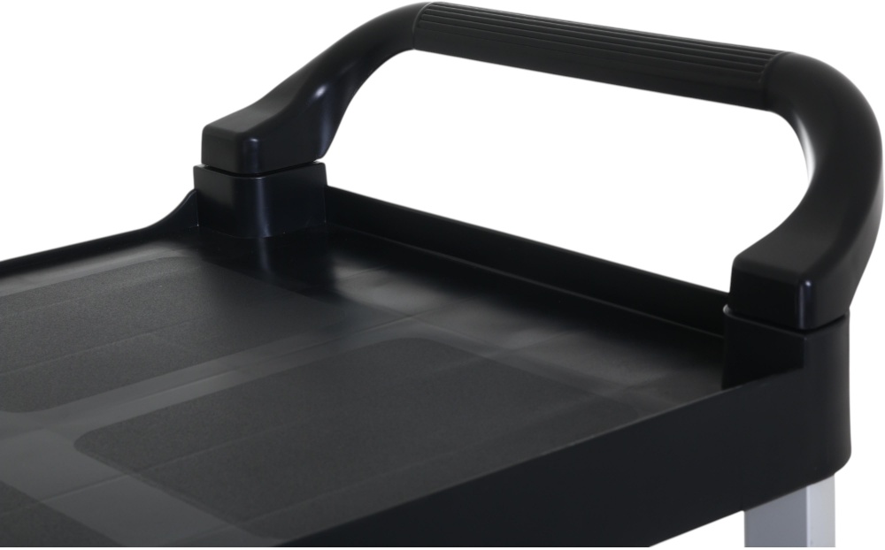 Тележка сервировочная 3 полки черная UFB 925x480х960 мм пластик/нержавеющая сталь