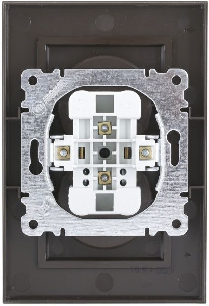 Розетка подвійна без заземлення Makel Karea без шторок без кришки коричневий