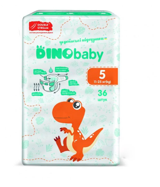 Підгузки Dino Baby р.5 (11-25 кг) 36 шт.