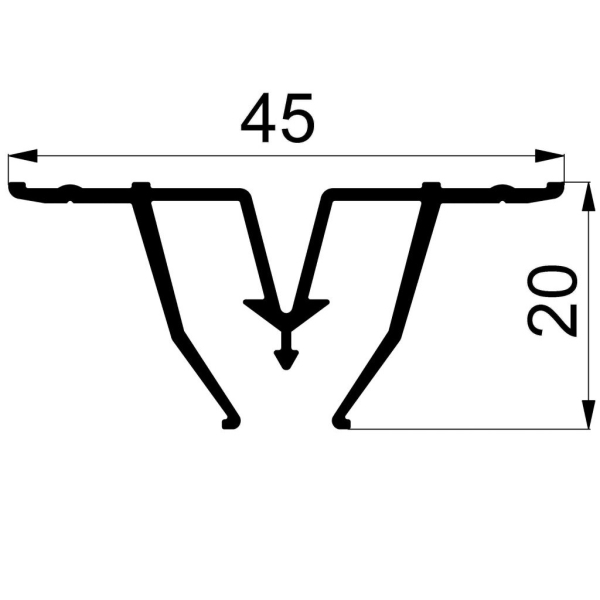 Профиль натяжного потолка отделяющий ПАС-3282 2,5 м