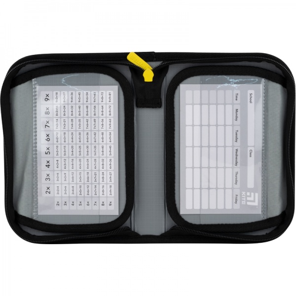 Пенал школьный Spacecraft K22-622-16 KITE черный с рисунком