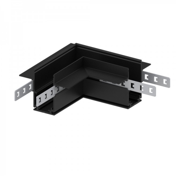 З'єднувач кутовий для низьковольтного вбудованого шинопровода чорний Feron LD2004 