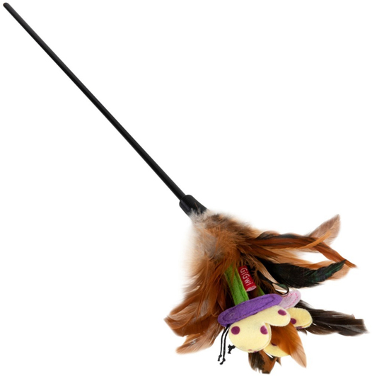 Игрушка-дразнилка для котов GiGwi Teaser с перьями 55 см