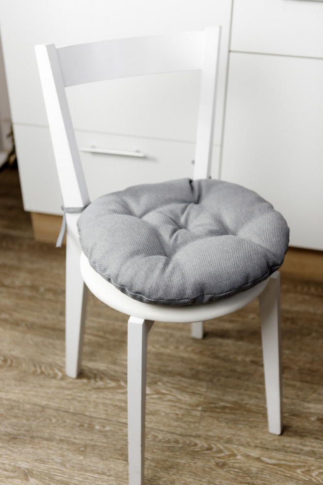 Подушка на стул Dх40 см LEON серая Прованс