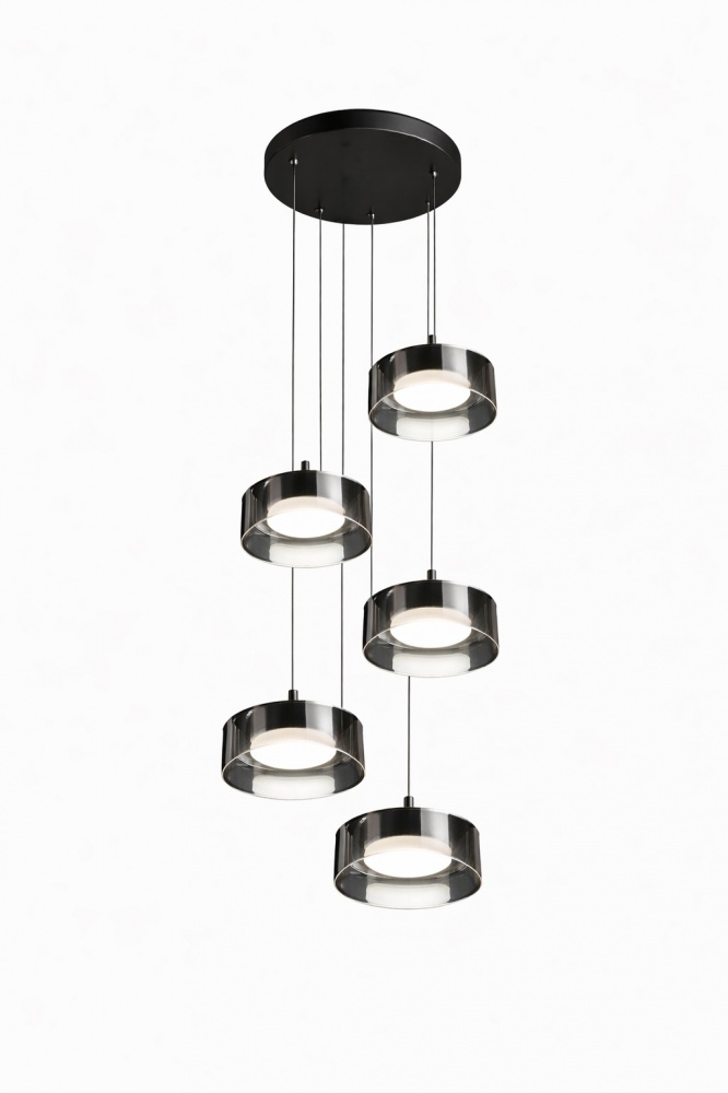 Люстра подвесная LIGHT SET DUSHA MS241-D5 5x12 Вт GX53 черный/дымчатый