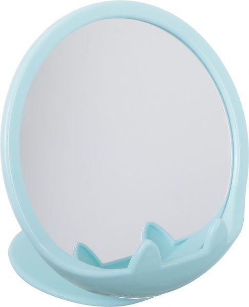 Дзеркало косметичне з ручкою 18х11х11,8 см блакитне