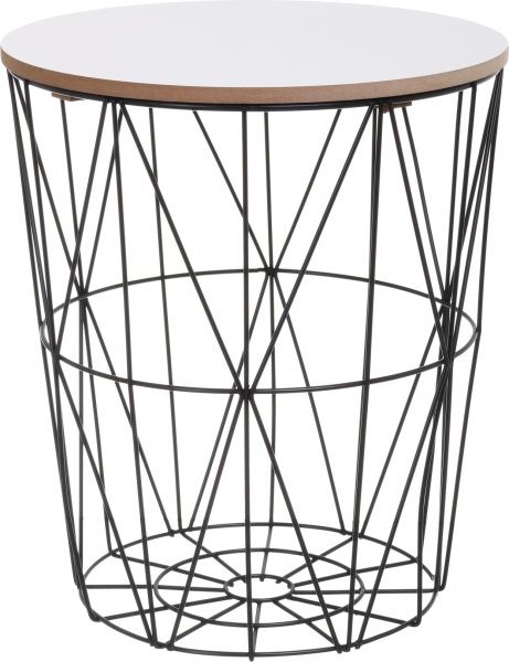 Стол-корзина Сканди 30х30х34 см белый с черным 