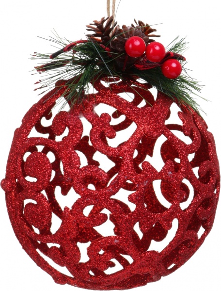Куля новорічна E09011R d 120 мм червоний