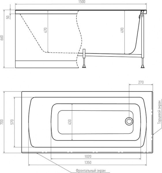 Ванна акрилова Alex Baitler Garda 150x70 