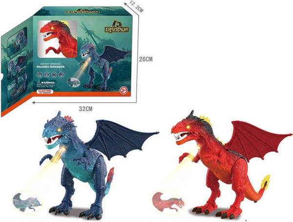 Іграшка Shantou Дракон зі світловими і звуковими ефектами червоний і ефектом вогню синій 