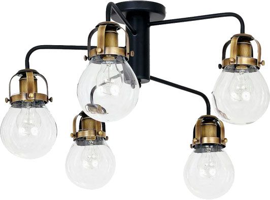 Люстра потолочная Luminex Paris 5xE27 черный/античное золото 7819 