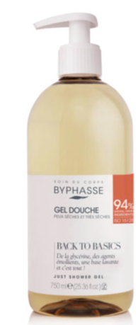 Гель для душу Byphasse BACK TO BASICS для сухої й дуже сухої шкіри 750 мл