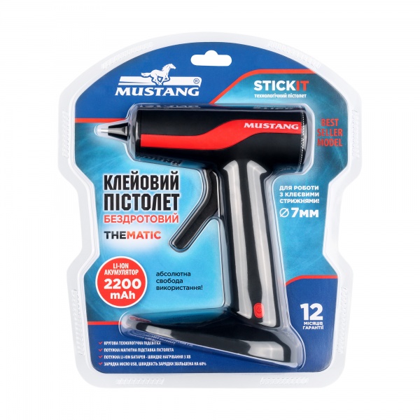 Пистолет клеевой Mustang аккумуляторный GG2600