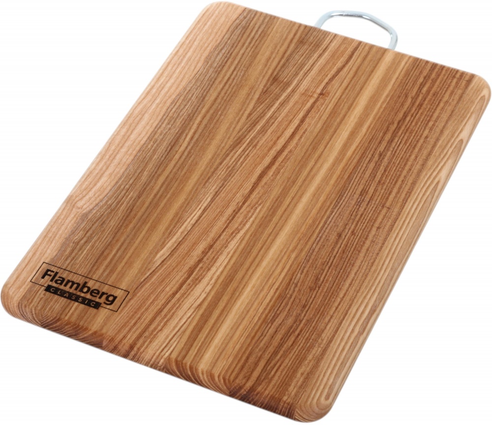 Доска кухонная Flamberg прямоугольная с металлической ручкой 33х23x1,6 см ясень
