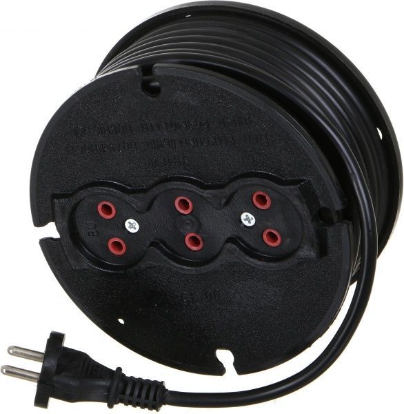 Удлинитель на катушке ОТК без заземления 3 гн. черный 10 м А-10-2х1,5 