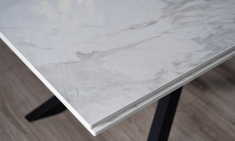 Стол обеденный Монако 1600х900х750 белый/черный