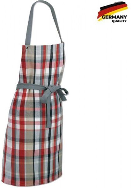 Фартук Клеточка серый с красным Kela