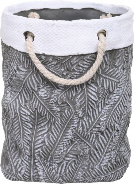 Кашпо Leaf 17,5х13,5х22 см сірий