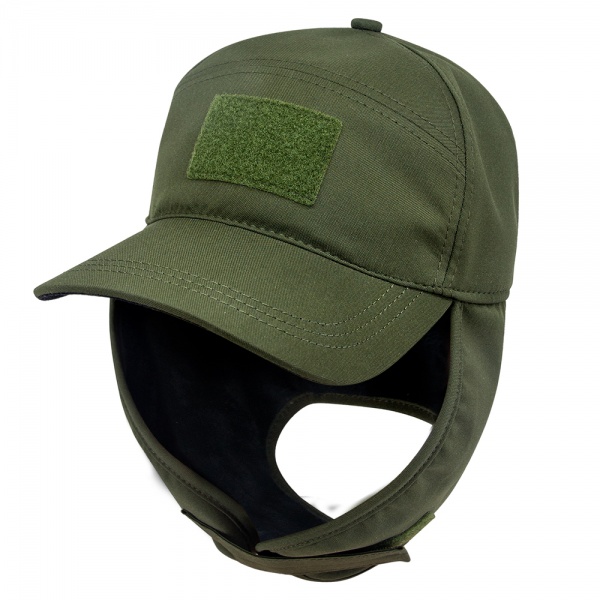 Кепка Expert ® тактическая, флис с ушками зимняя 60 оливковый