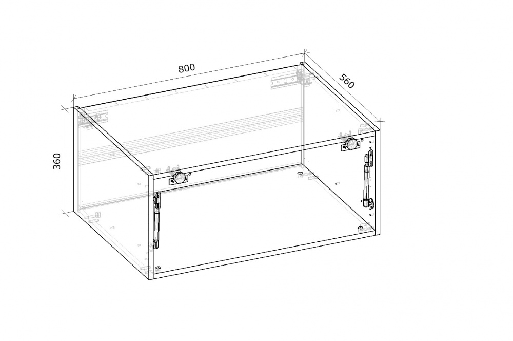 Шкаф верхний Грейд Антресоль с газлифтом LS (фас.СВ) Оптимум 800x360x560 мм дуб артизан