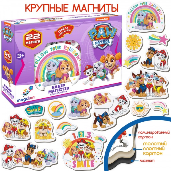 Игра магнитная Magdum Щенячий патруль_Друзья навсегда ML4034-03
