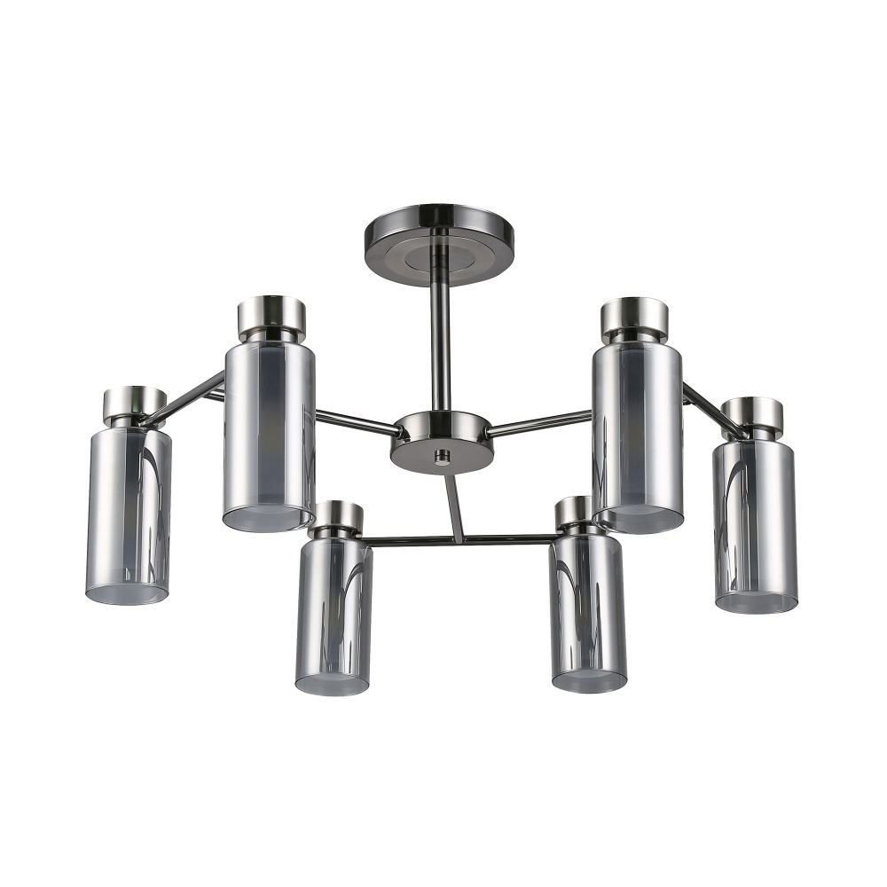 Люстра Miorro Leone металл/стекло 6x40 Вт E14 никель 51-311-076