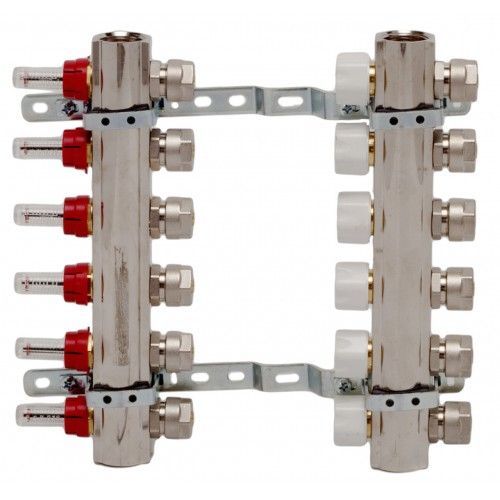 Коллектор Luxor 6 контуров, с расход. и термоклап. 15612706X