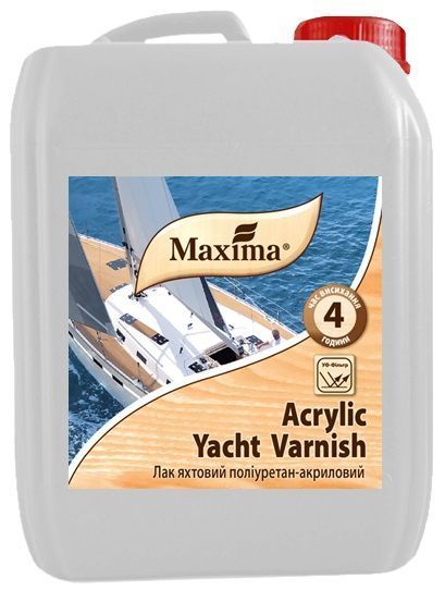 Лак яхтовий поліуретан-акриловий Acrylic yacht varnish Maxima глянець 5 л прозорий