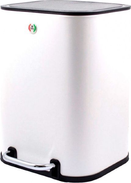 Ведро с педалью Trento Slow Motion 6 л квадратное белое 56034