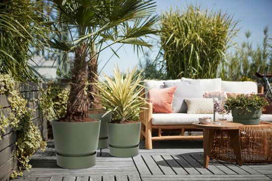 Вазон пластиковый Elho greenville round 40 см круглый 31л зеленый (8711904332471) 