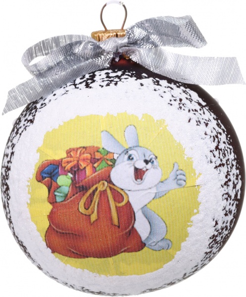 Шар новогодний Символ года-декупаж d 80 мм в ассортименте